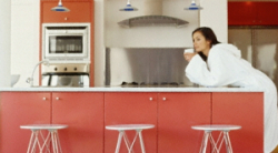 Red Formica Laminate Kitchen Cabient Doors